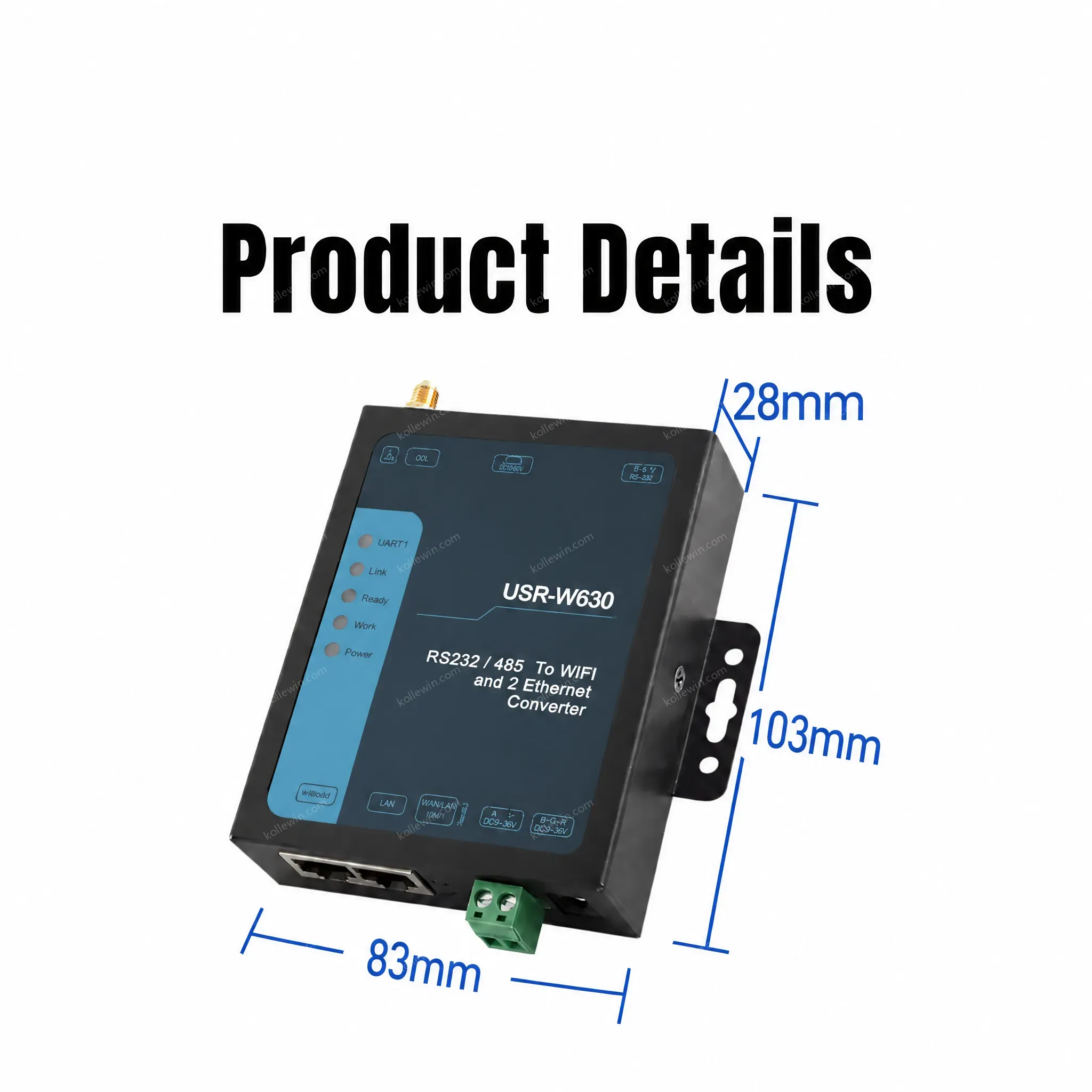 PUSR Serial RS485/RS232 to WiFi Ethernet Converter with MQTT Support Modbus RTU to Modbus TCP Manufacturer USR-W630