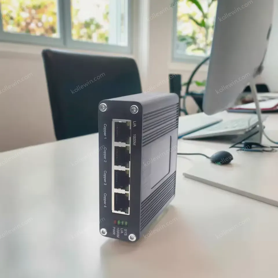 E-link LNK-IMC-A1400G-SFP Industrial 4-port 10/100/1000Base-T + 1-port 100/1000Base-X SFP Ethernet Switch with 110~230VAC Input