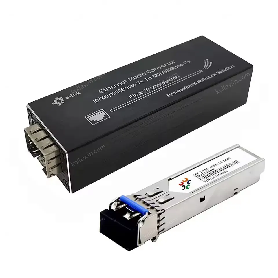 Micro Mini 10/100/1000BASE-T to 100/1000BASE-X SFP Media Converter Aluminum Case Including a Power Supply