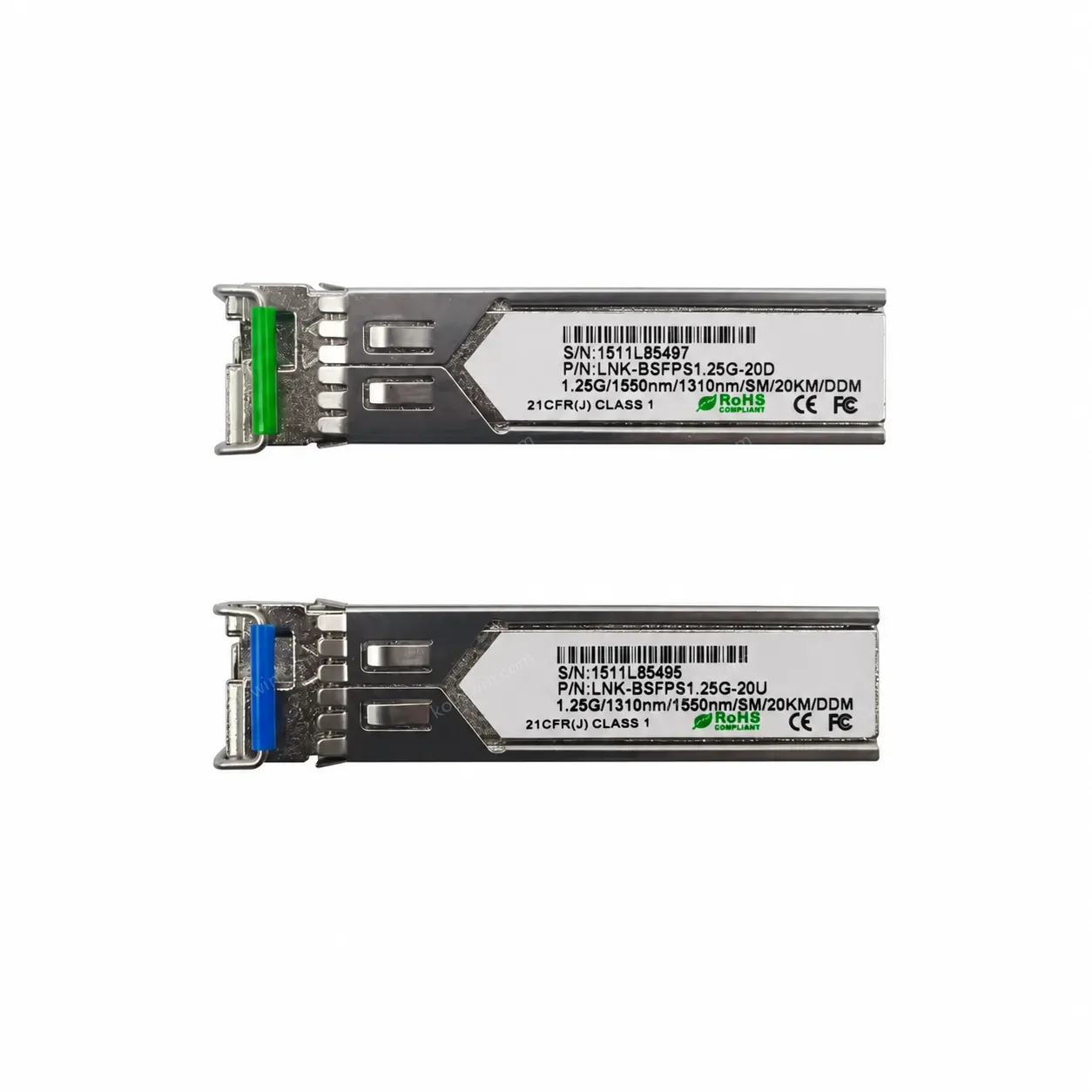1.25Gbps SFP Bi-Directional Transceiver, 20km Reach 1310nm TX / 1550nm RX