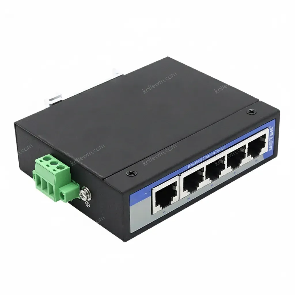 UOTEK 5 Ports 100M Unmanaged Ethernet Switch Reliable Data Transmission DIN-rail Switch UT-6405CA