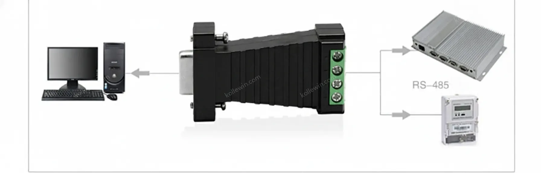 UOTEK Mini RS-232 to RS-485 Converter RS232 To RS485 Conversion Adapter DB9 Connector UT-2211 Half Duplex