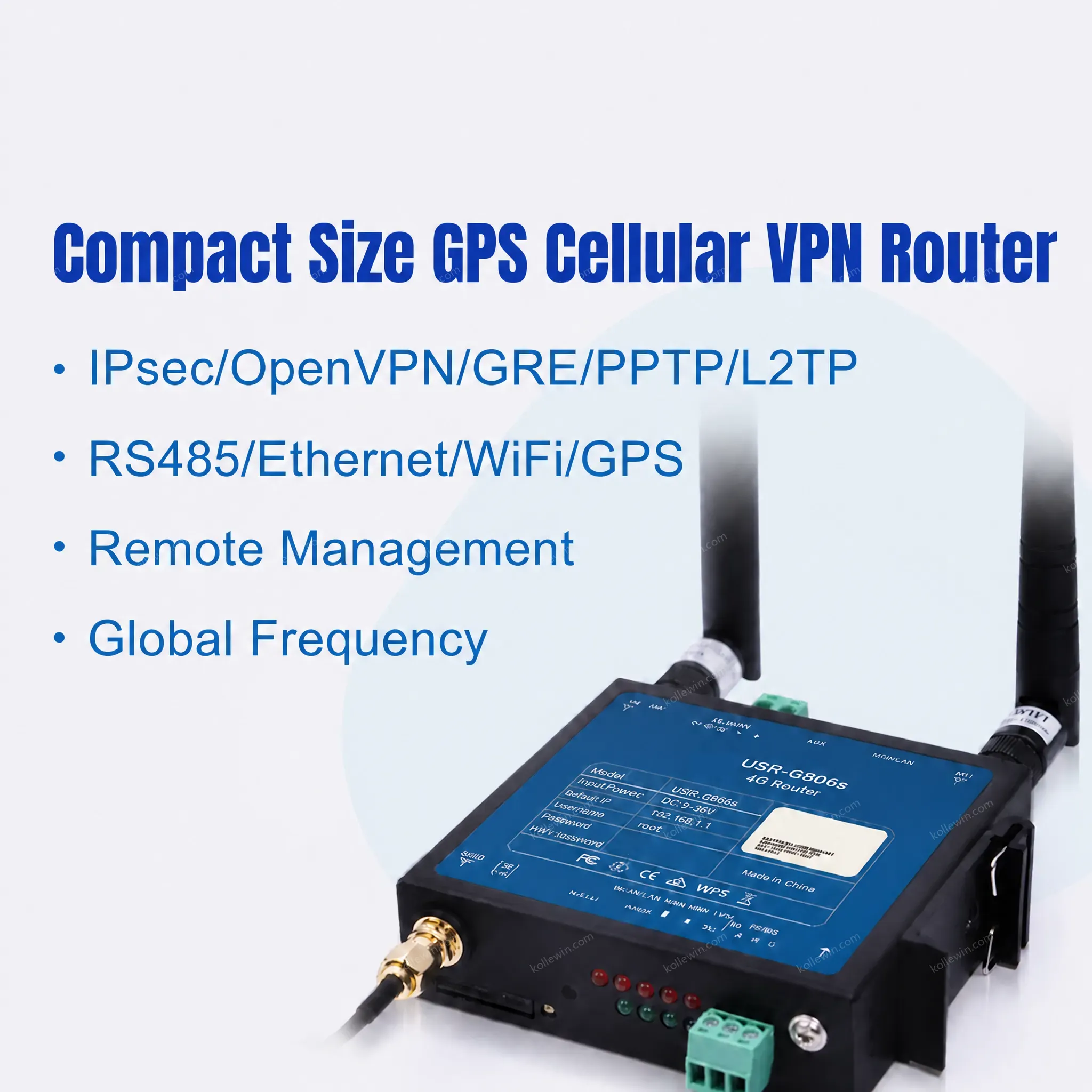 PUSR Industrial 4G LTE Router Compact Size Dual Mounting (Panel/DIN-rail) Firewall OpenVPN USR-G806s-G