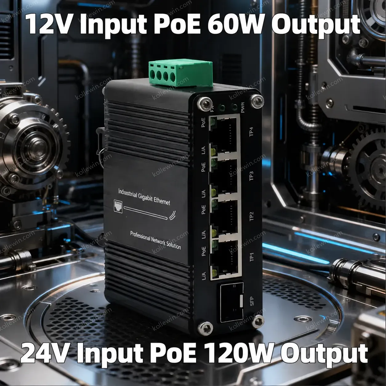 Mini Industrial Solar Voltage Booster 2-Port 10/100/1000/2500Base-T 802.3at PoE+ to 2-Port 10G SFP+ Ethernet Switch