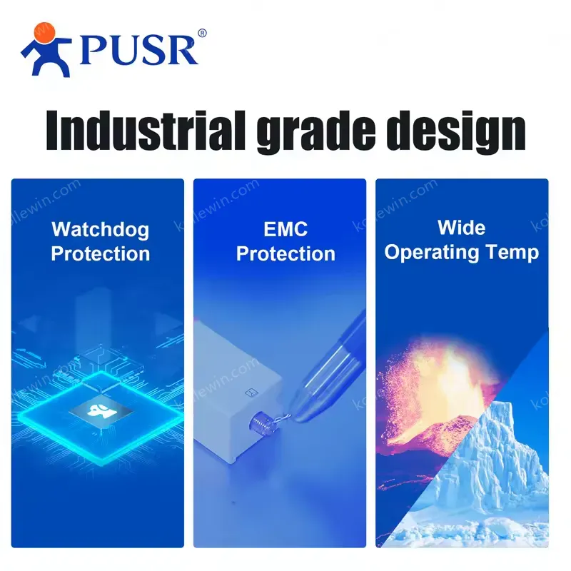 PUSR Wireless Lipstick Size 4G Modem DIN Rail Mounting Modbus Gateway SSL Encryption with RS485 Port USR-DR154-E