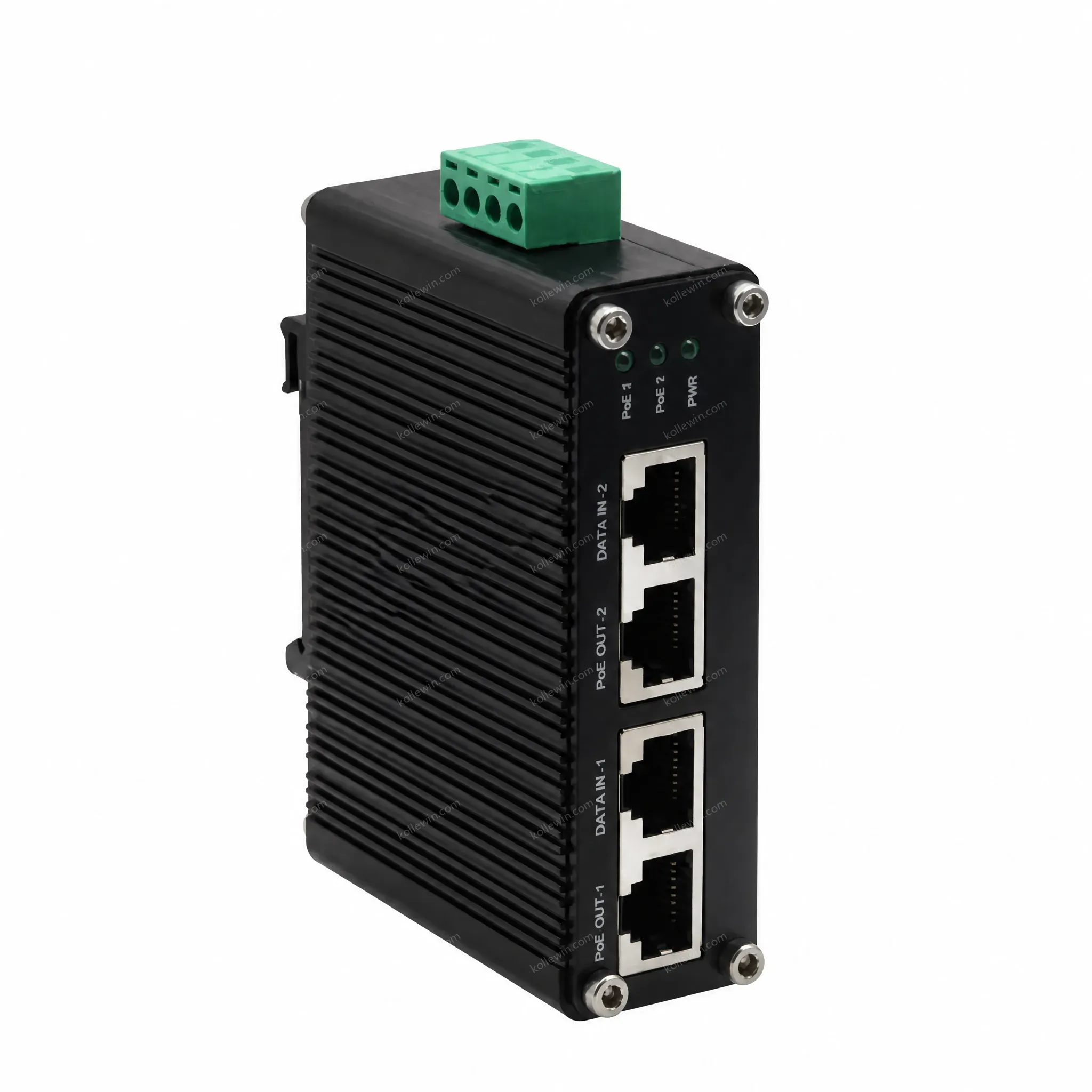 12~48V DC Power Input Industrial 2-Port Gigabit PoE+ Injector for CCTV Surveillance System PoE Camera Wireless AP