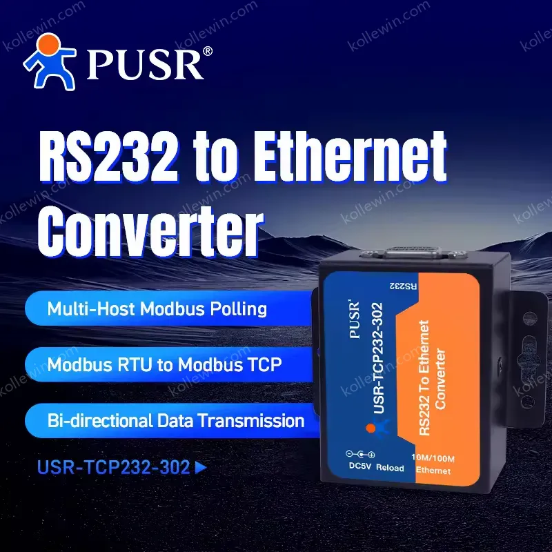 USR-TCP232-302 Ethernet TCP/IP to Serial RS232 to Ethernet Converter with Web Page CE FCC Modbus Gateway