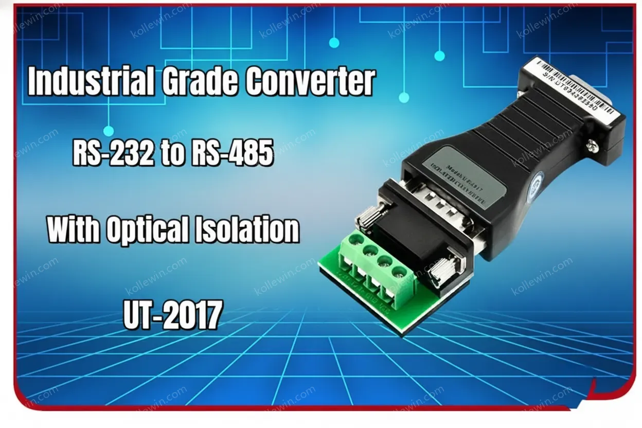 UOTEK Mini RS-232 to RS-485 Converter RS232 To RS485 Conversion Adapter DB9 Connector UT-2211 Half Duplex