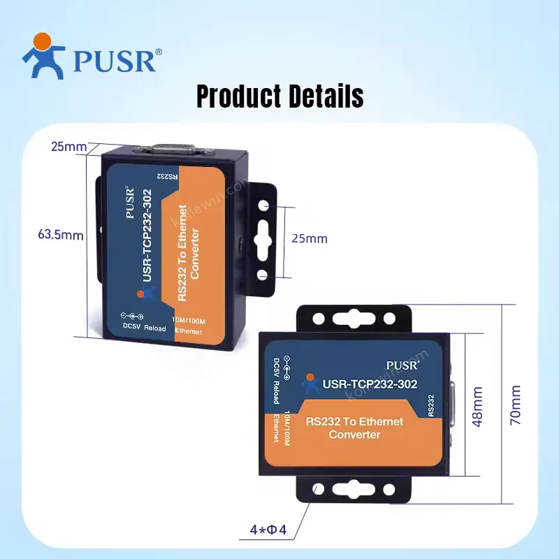 USR-TCP232-302 Ethernet TCP/IP to Serial RS232 to Ethernet Converter with Web Page CE FCC Modbus Gateway