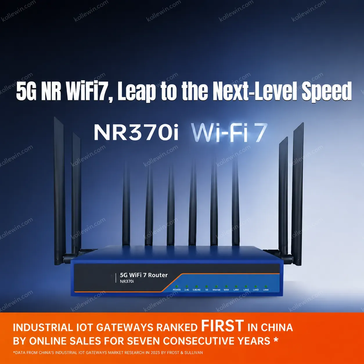 PUSR BE6500 Dual-Band Gigabit 5G NR WiFi7 Router Fixed Wireless Access FWA Qualcomm X62 4 PoE 2.5G LAN Ports NR370i