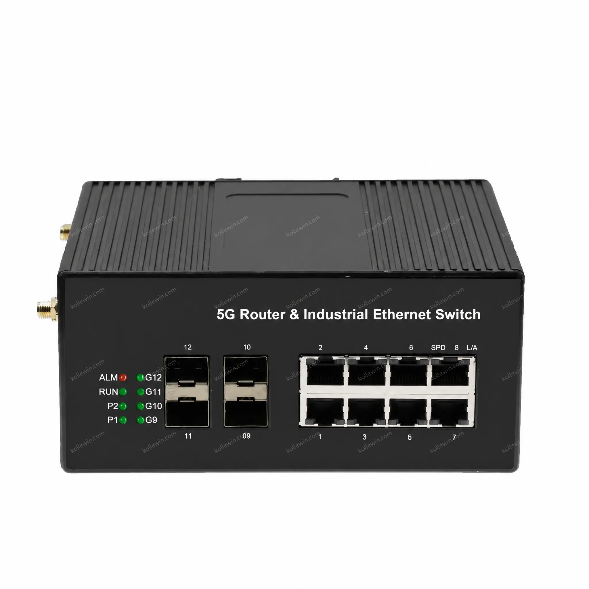 Industrial Ethernet Switch With 5G Router 8 X 10/100/1000M Gigabit RJ45 to 4 X 1.25G SFP and 1 X 5G Uplink