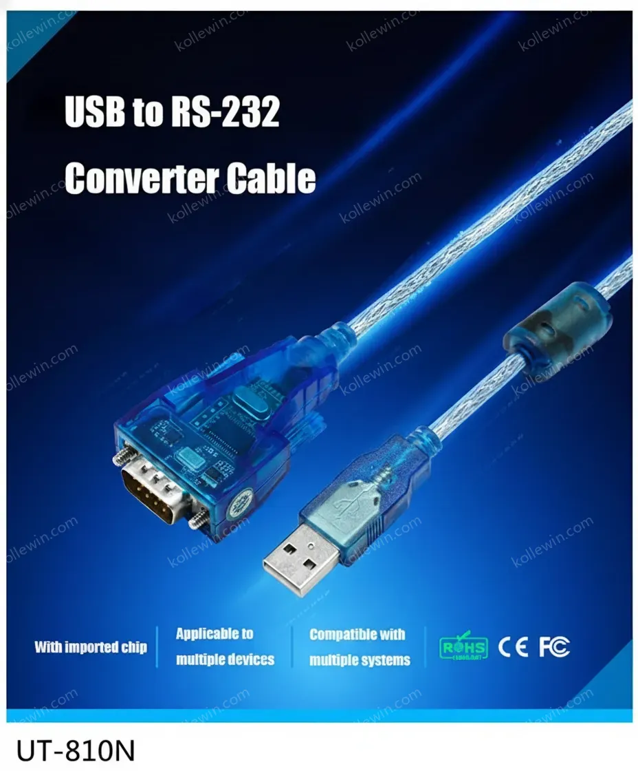 UOTEK Industrial Grade USB to RS-232 Converter USB2.0 to RS232 2 Ports Cable DB9 Com Expansion Connector UT-8812 Adapter