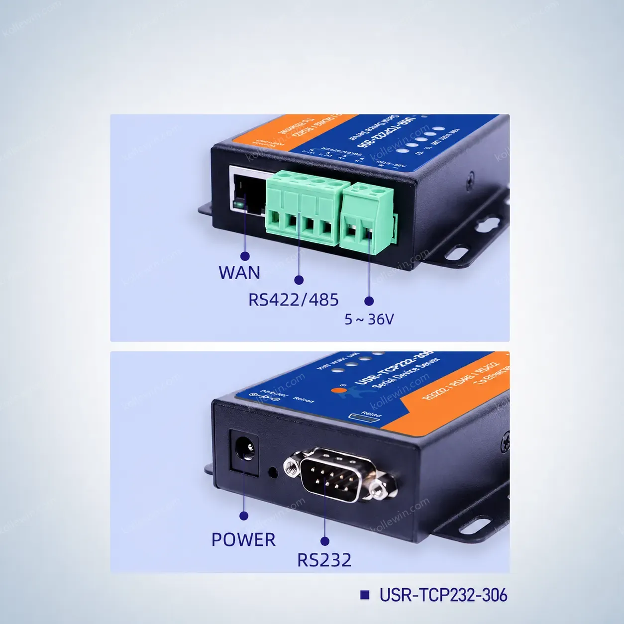 USR-TCP232-306 Modbus Gateway Multi-Host Modbus Polling Built-in Hardware Watchdog Rs485 Rs232 to Ethernet 600-230.4Kbps 5-36V