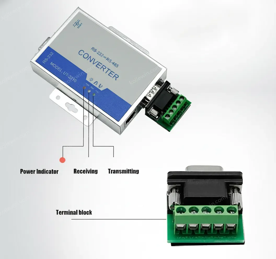 UOTEK RS-232 to RS-485 Converter Asynchronous Half-duplex Mode RS232 RS485 Converter Adapter UT-2216