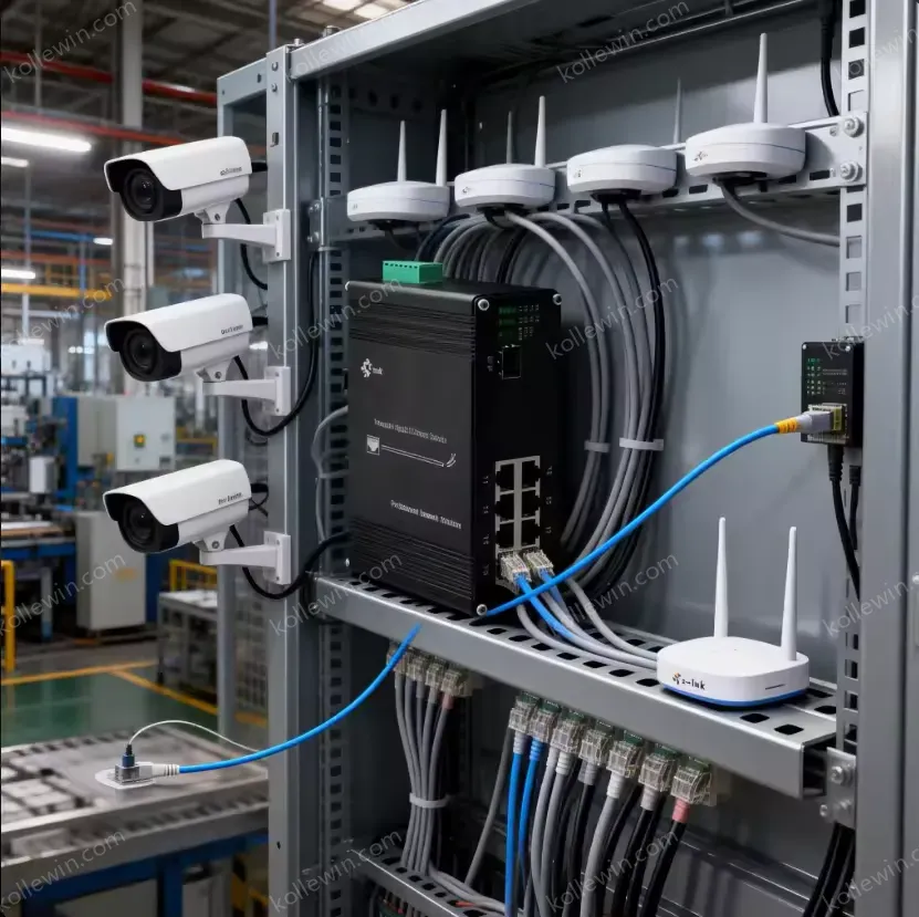 E-link 8-Port Gigabit PoE+ 20 Gbps Industrial Ethernet Switch 100/1000Base-X SFP Aluminum Wall Mount for IP Camera WAP Network