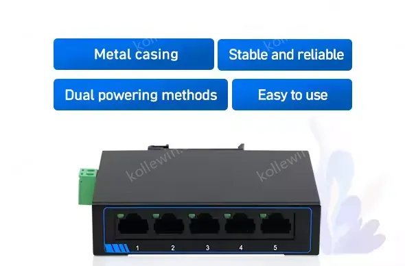 PUSR 5 Ports 10/100M Adaptive Ethernet Network Switch Supports DC or Terminal Power Supply USR-SF1005