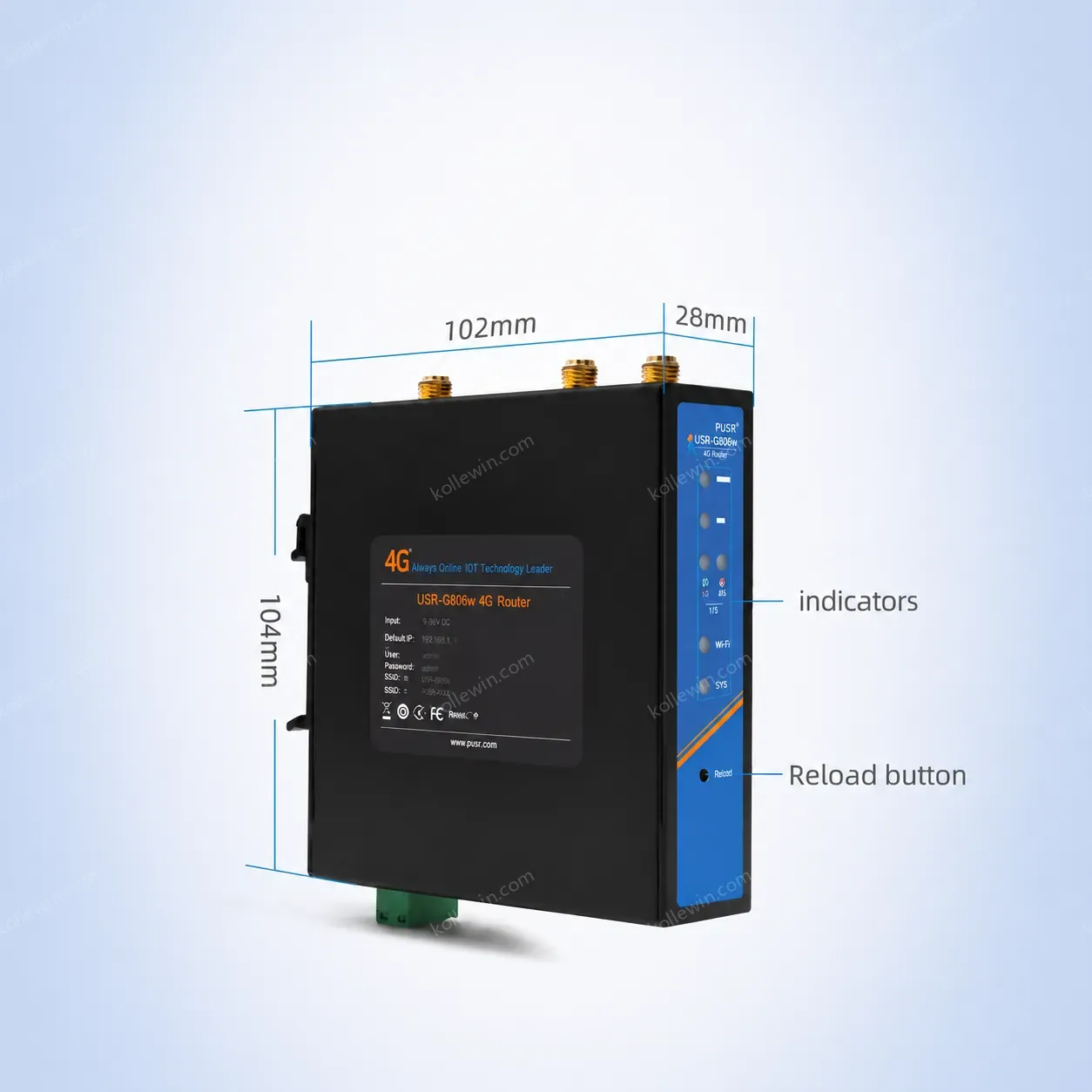 USR-G806w 2G/3G/4G APN/PDN Sim Card Slot WiFi Enhanced 300Mbps Outdoor Industrial IoT 4G LTE Cellular Router