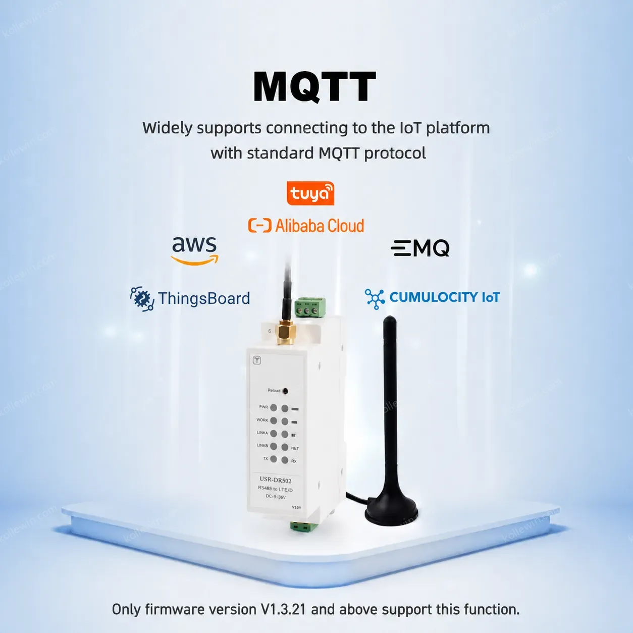 USR-DR502-E Europe Industrial HTTP MQTT/SSL GSM SMS 4G LTE Cat 1 Modem With Sim Card Slot Support IoT Platform
