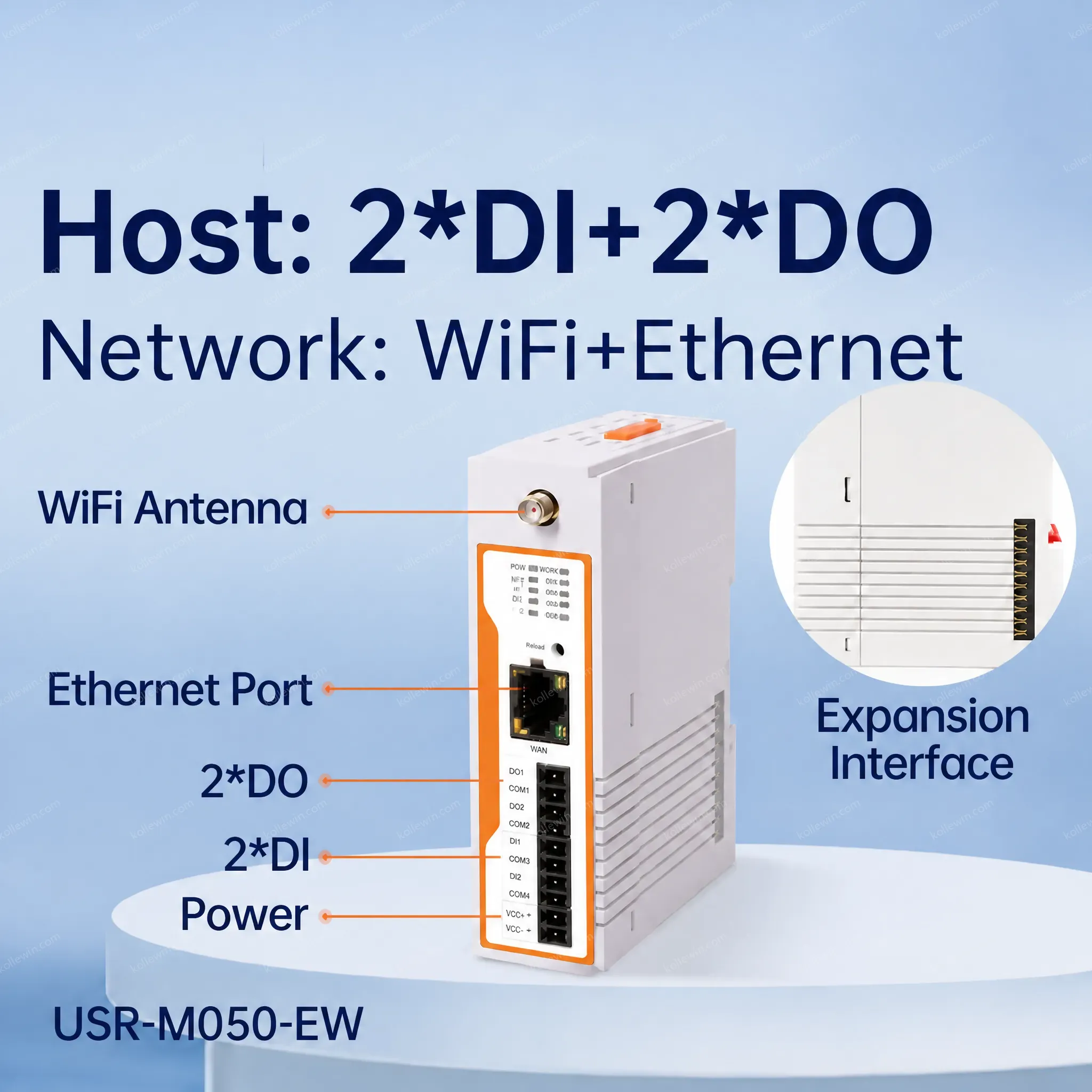 PUSR 52 Ports Remote IO Controller Input/Output IO Dual Band WiFi Ethernet Modbus/Json Expandable Network IO Gateway USR-M050