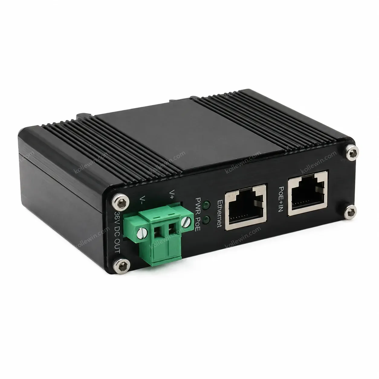 Gigabit PoE Splitter 10/100/1000Mbps 802.3at Power Over Ethernet 20W 36VDC Output Din Rail Mounting