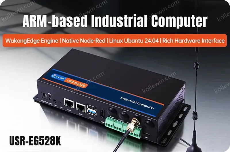 PUSR ARM Linux Desktop Industrial Computer DDR4 Ubuntu 24.04 RK3562 4G WiFi Ethernet Network Support PLC HDMI Mini PC USR-EG528