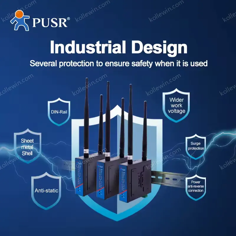 USR-G806-E EMEA & APAC Industrial 4G LTE Wireless Routers Industrial Lead Rail Supported TD - LTE and FDD-LTE Network