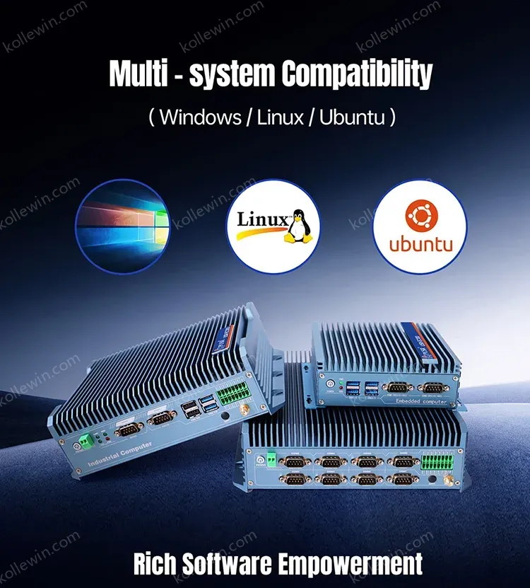 PUSR X86 Embedded Industrial Computer Windows/Linux/Ubuntu System i3i5i7 4G/5G/WiFi/Gigabit Ethernet All in One PC USR-EC