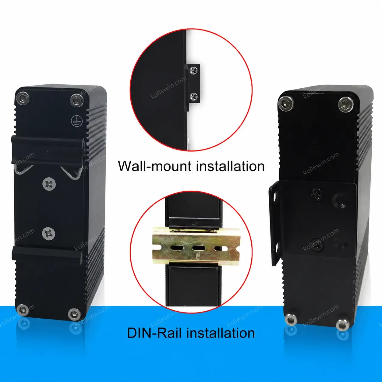 Industrial Hardened Gigabit High Power PoE Injector 12~48V DC Power Input