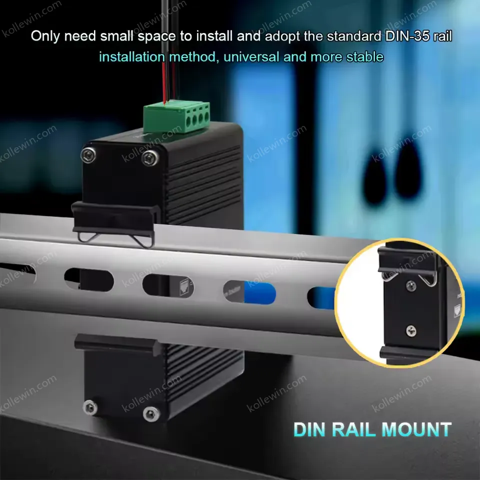 10/100/1000Mbps Gigabit Din Rail Unmanaged 5 Port Industrial Ethernet Switch