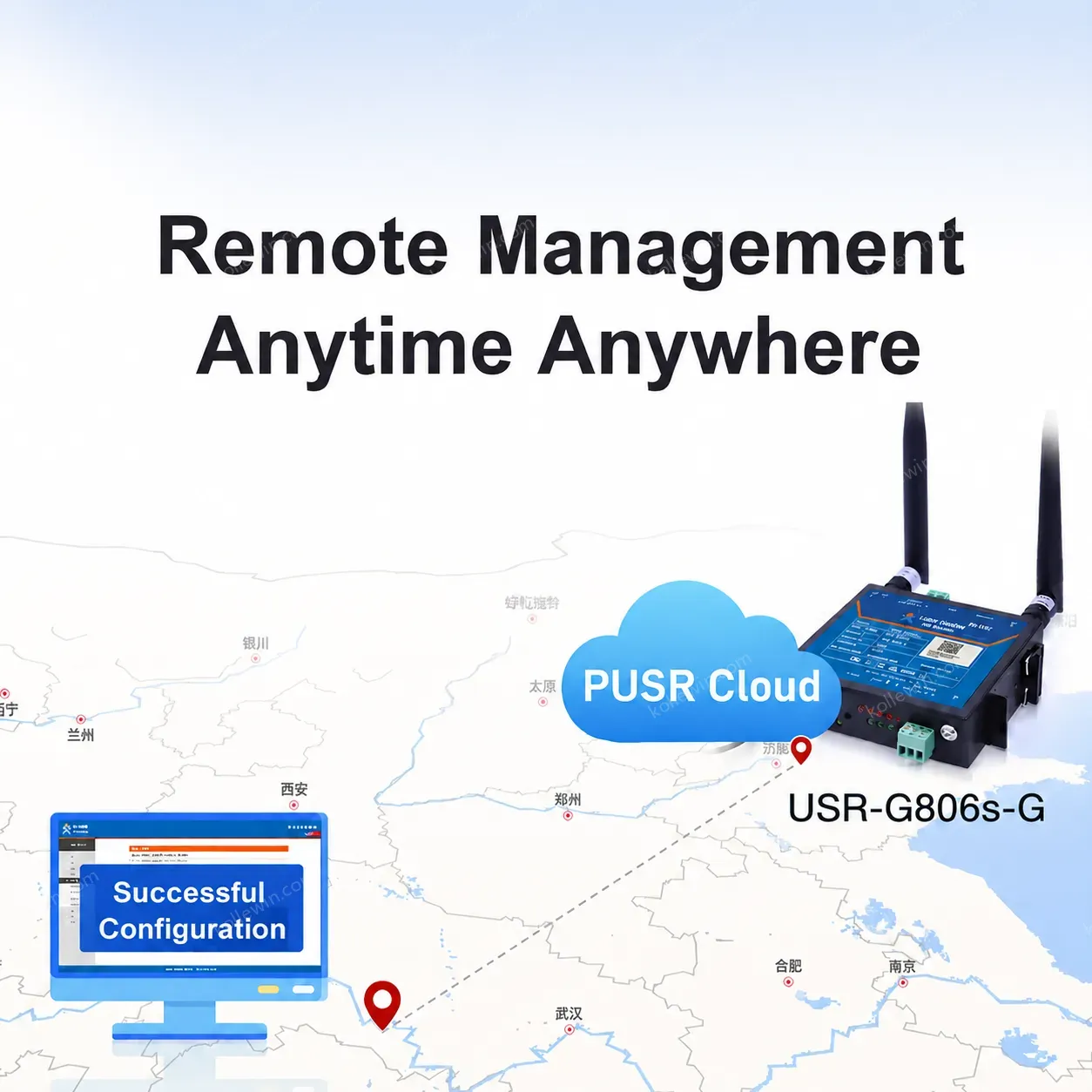 PUSR 1*WAN/LAN Configurable, 1*LAN, and 1*RS485 With GNSS Location Industrial 4G LTE Router USR-G806s-G