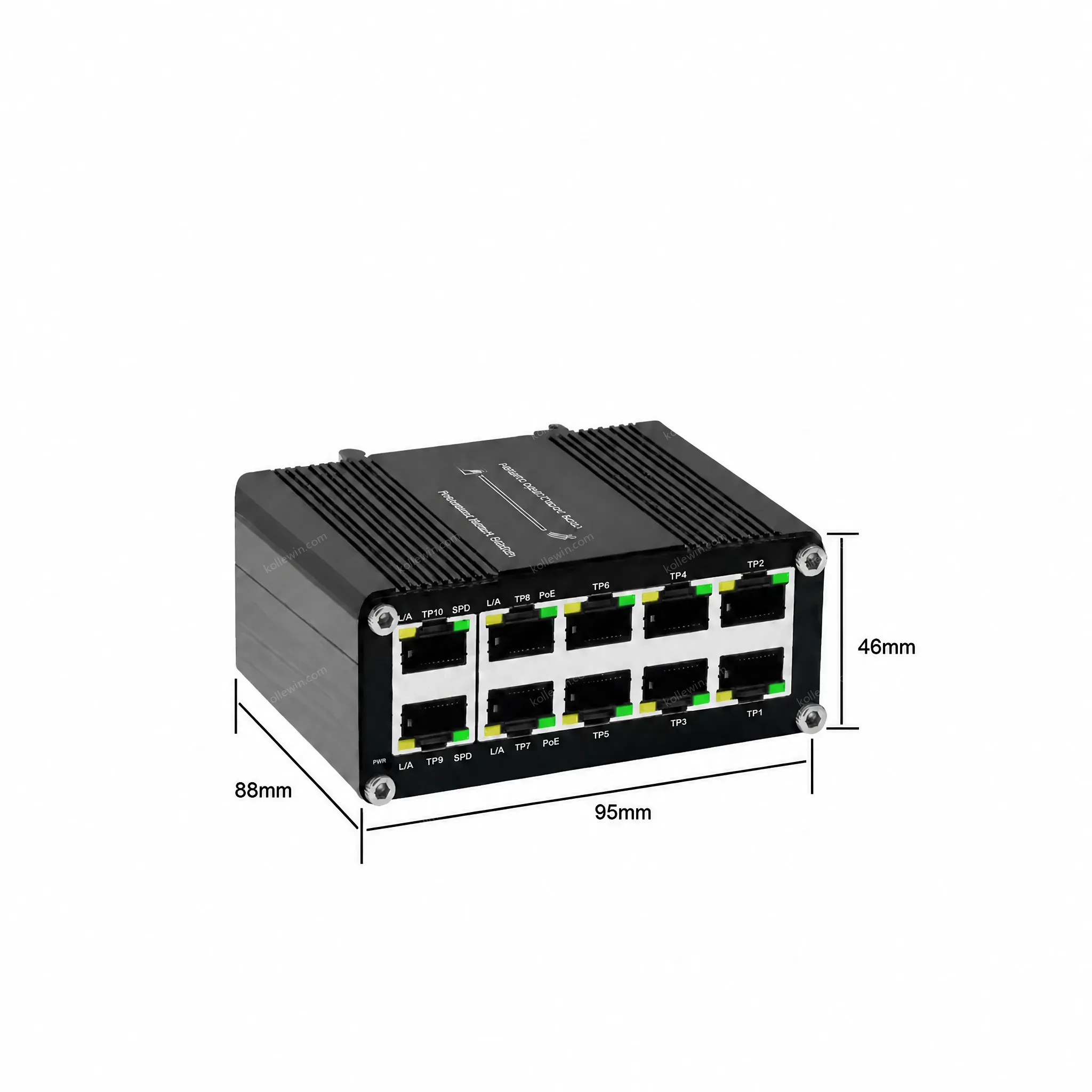 Industrial 8-Port Gigabit PoE+ Switch with 240W Budget and 2 Uplink Ports for DIN-Rail