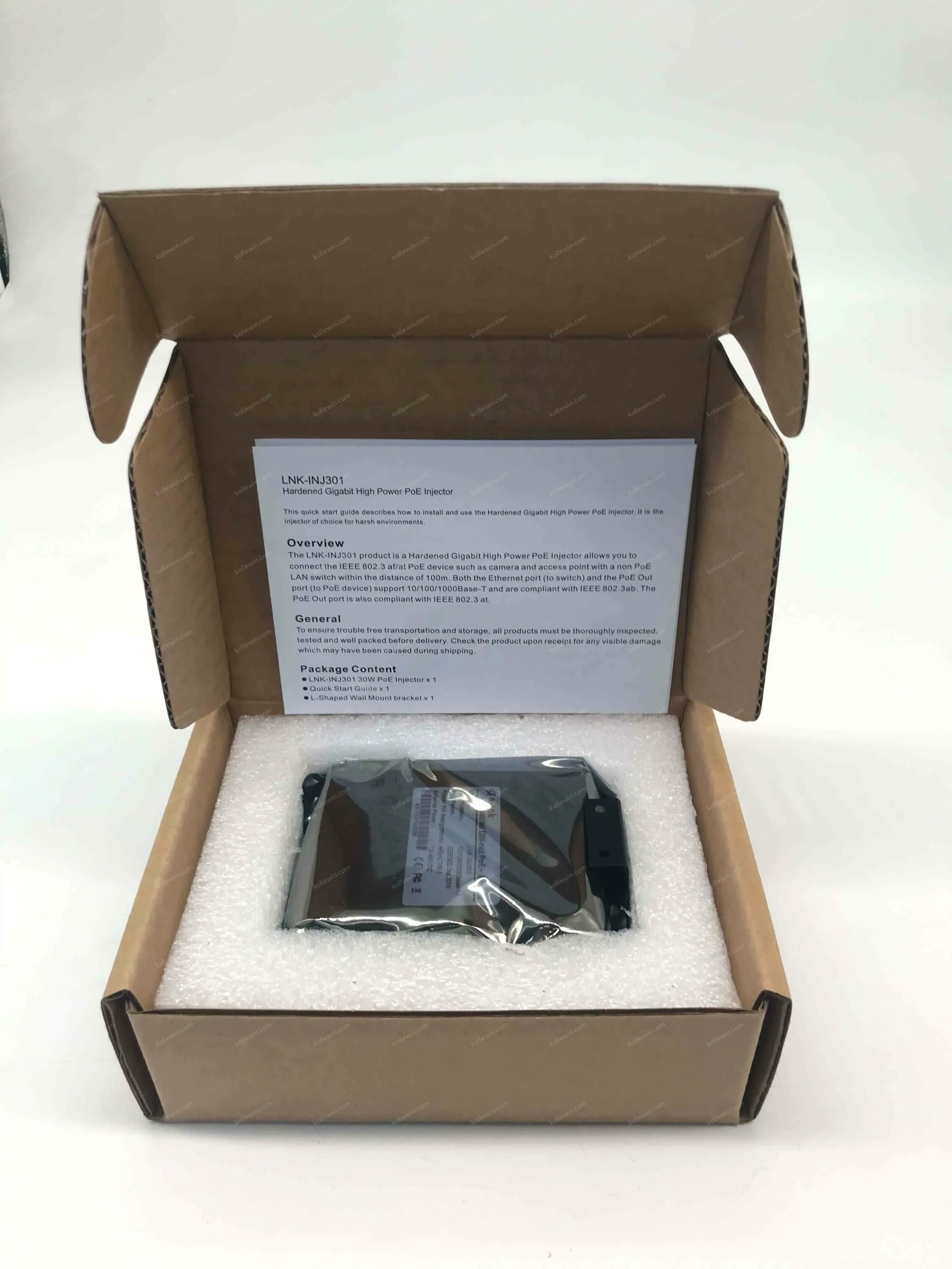 12 to 48VDC Terminal Block Gigabit Industrial PoE Injector