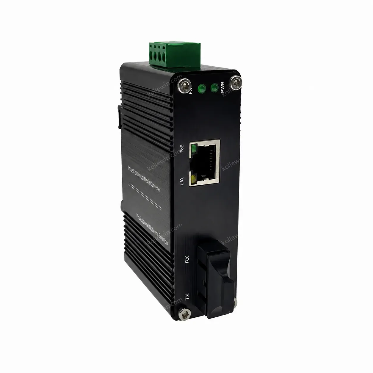 E-link Mini Industrial 100BASE-FX to 10/100BASE-T 30W PoE+ Media Converter LNK-IMC1100PS-20