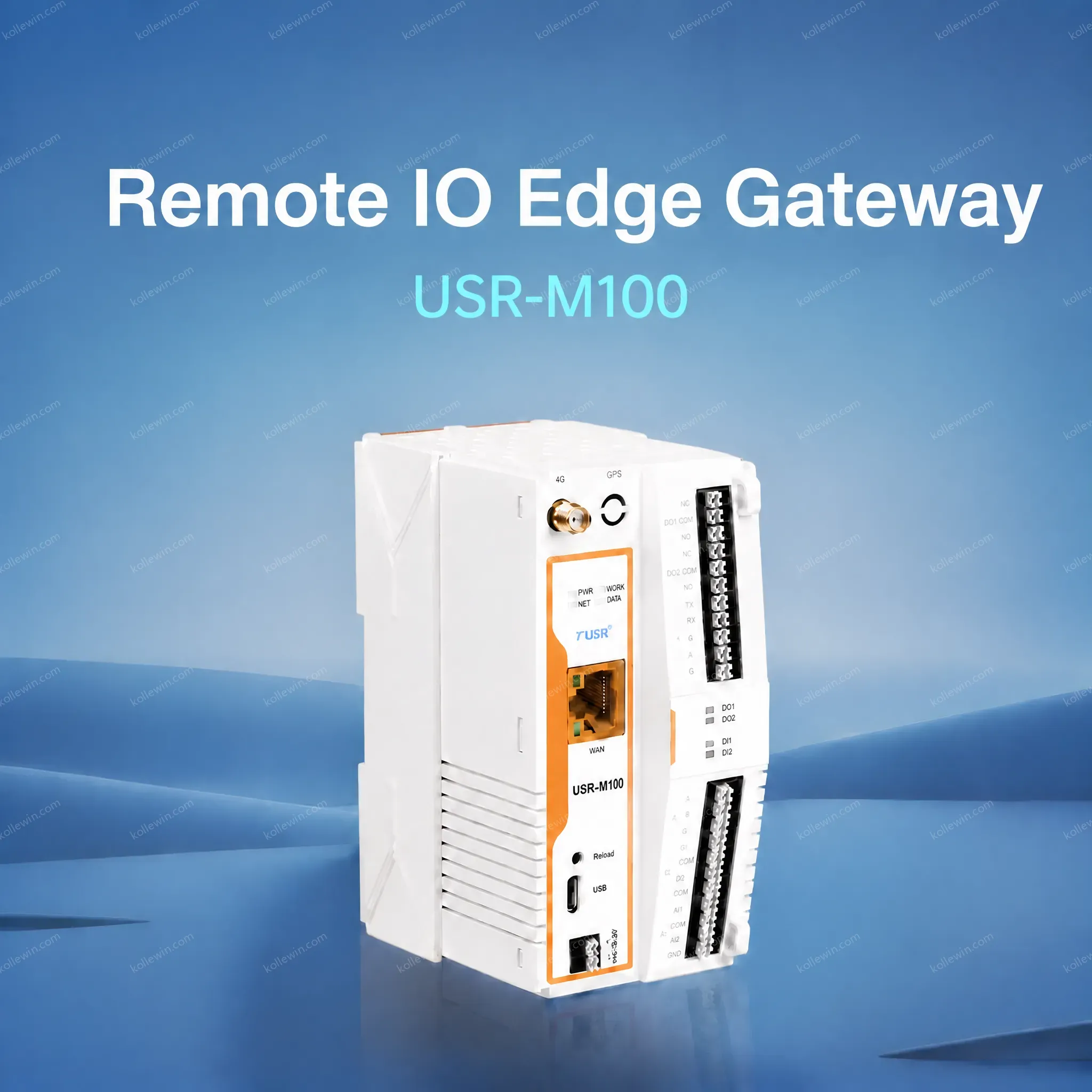 PUSR USR-M100-EAU Industrial Intelligent IoT I/O Gateway Support MQTT Modbus RTU to TCP With 4G and Ethernet Network