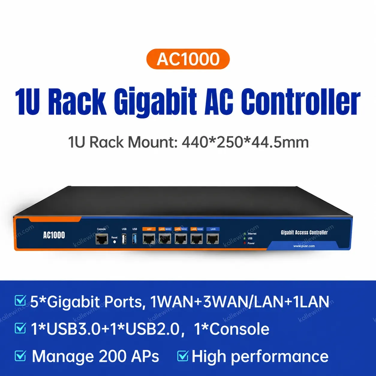 PUSR Industrial IoT AP520X 5G Dual-Band Wi-Fi Router with 4 Antennas Qualcomm Chipset Repeater Via AP Controller PUSR Cloud
