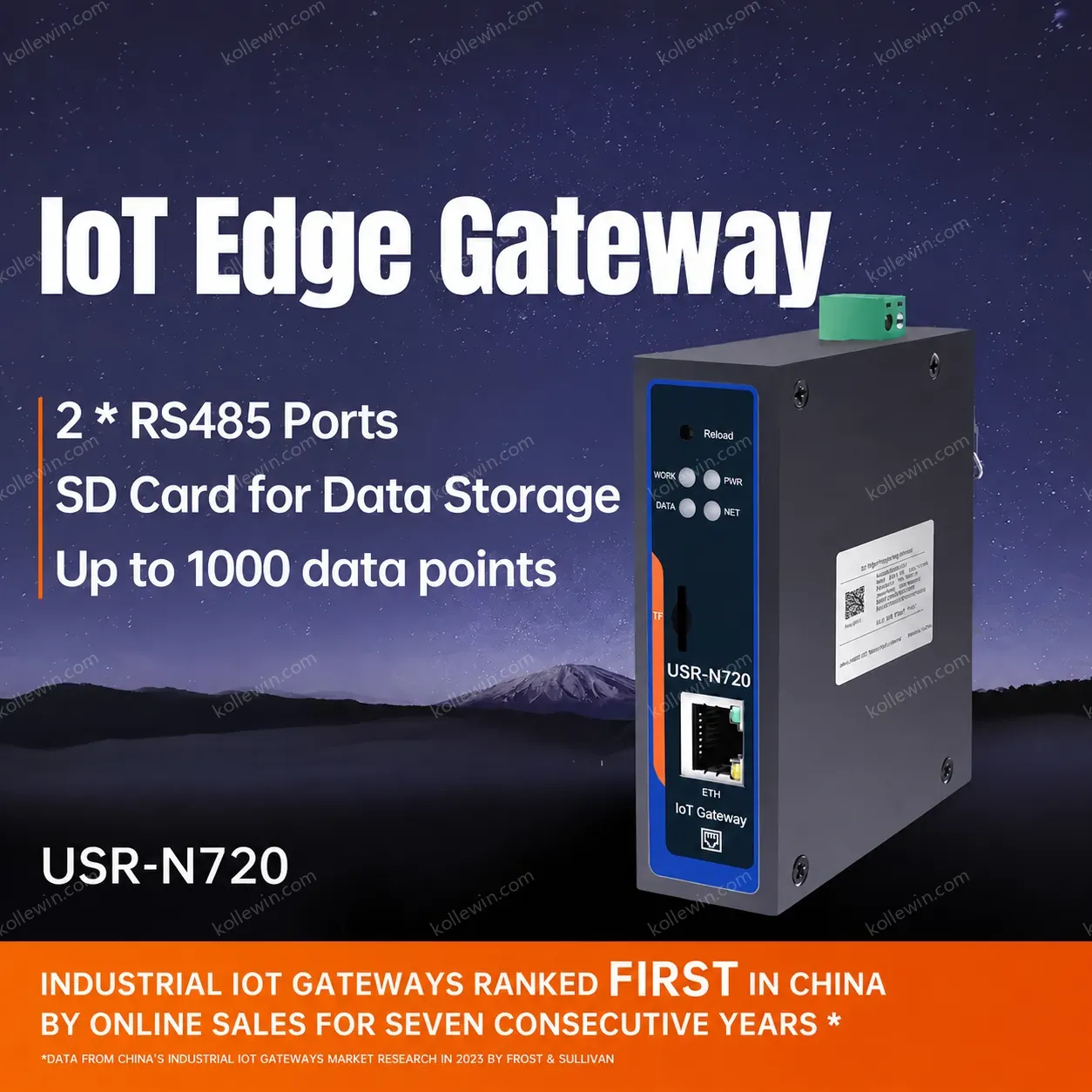 PUSR Serial RS485 to Ethernet Edge Computing IoT Gateway RISC-V Core 600MHz Industrial Grade SD Card Data Storage USR-N720-ETH
