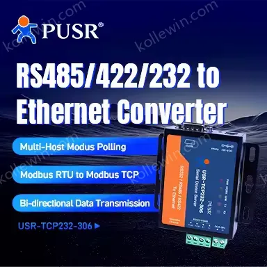 USR-TCP232-306 Bi-Directional Transparent Data Transmission TCP/IP to Serial RS232 RS485 RS422 to Ethernet