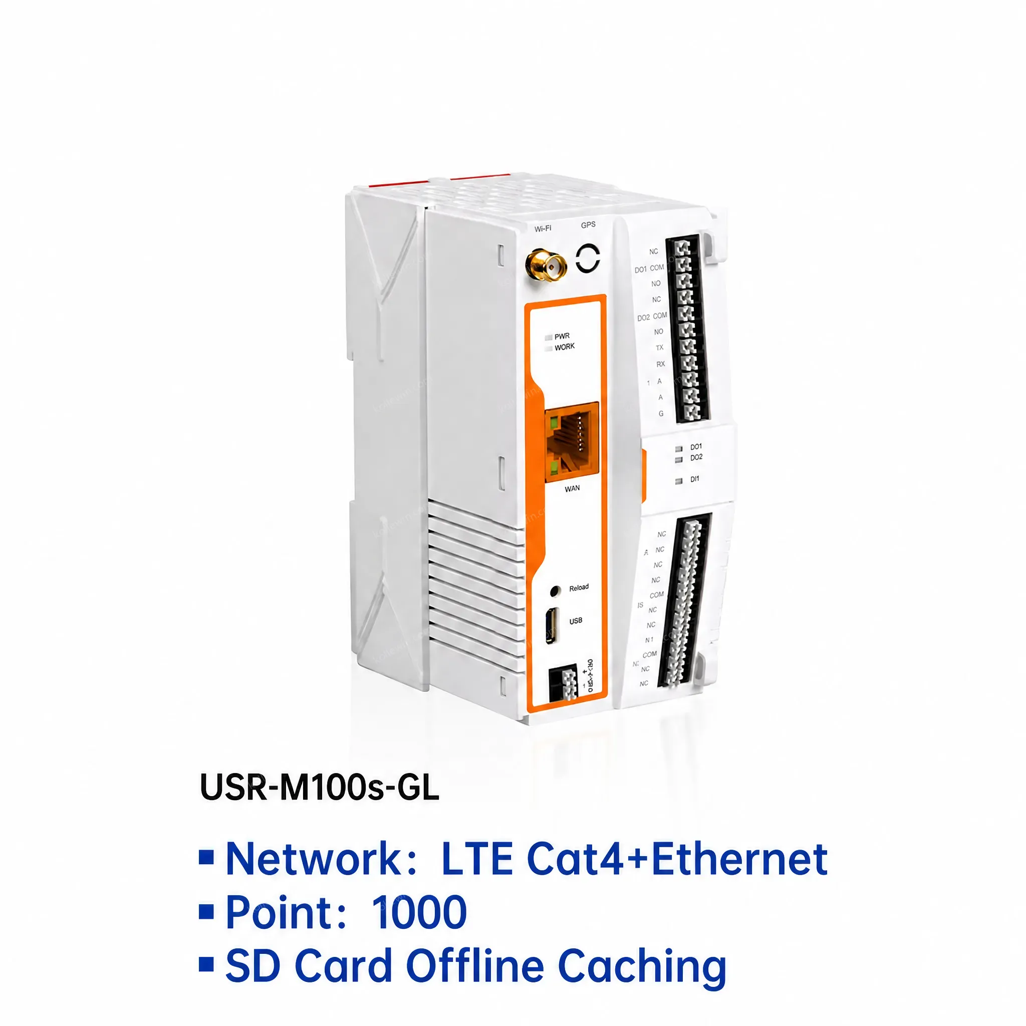 PUSR Industrial Remote IoT Gateway Modbus Gateway MQTT Protocol Supports SD Card for Data Caching USR-M100-EAU/M100s-GL