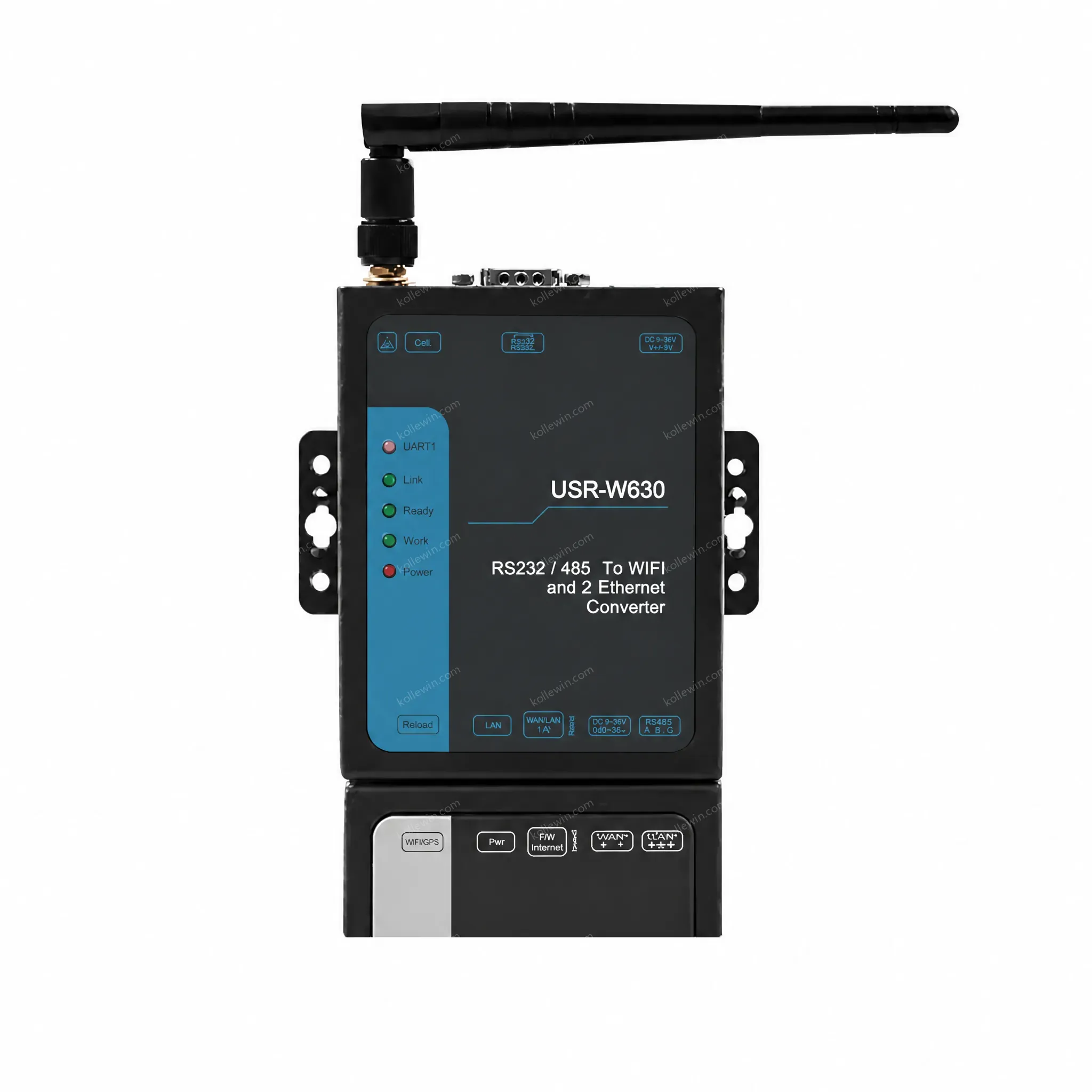 USR-W630 Industrial Serial To WiFi and Ethernet Converter, Two Ethernet ports, RS232 RS485