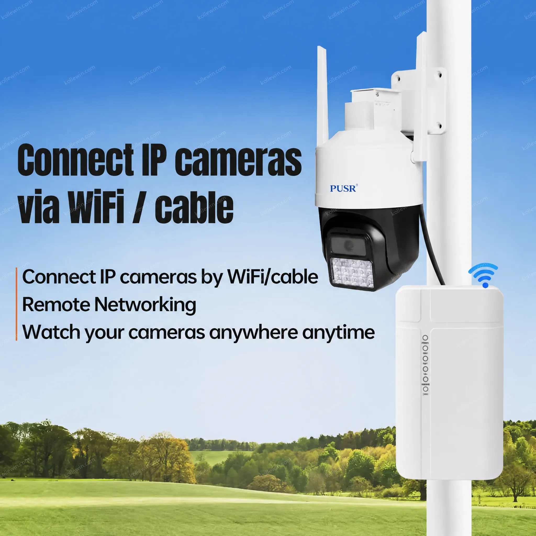 PUSR Global Band 4G Outdoor CPE WiFi Router Cellular/wired/WiFi Connection Modes Remote Networking Wireless Surveillance AP510