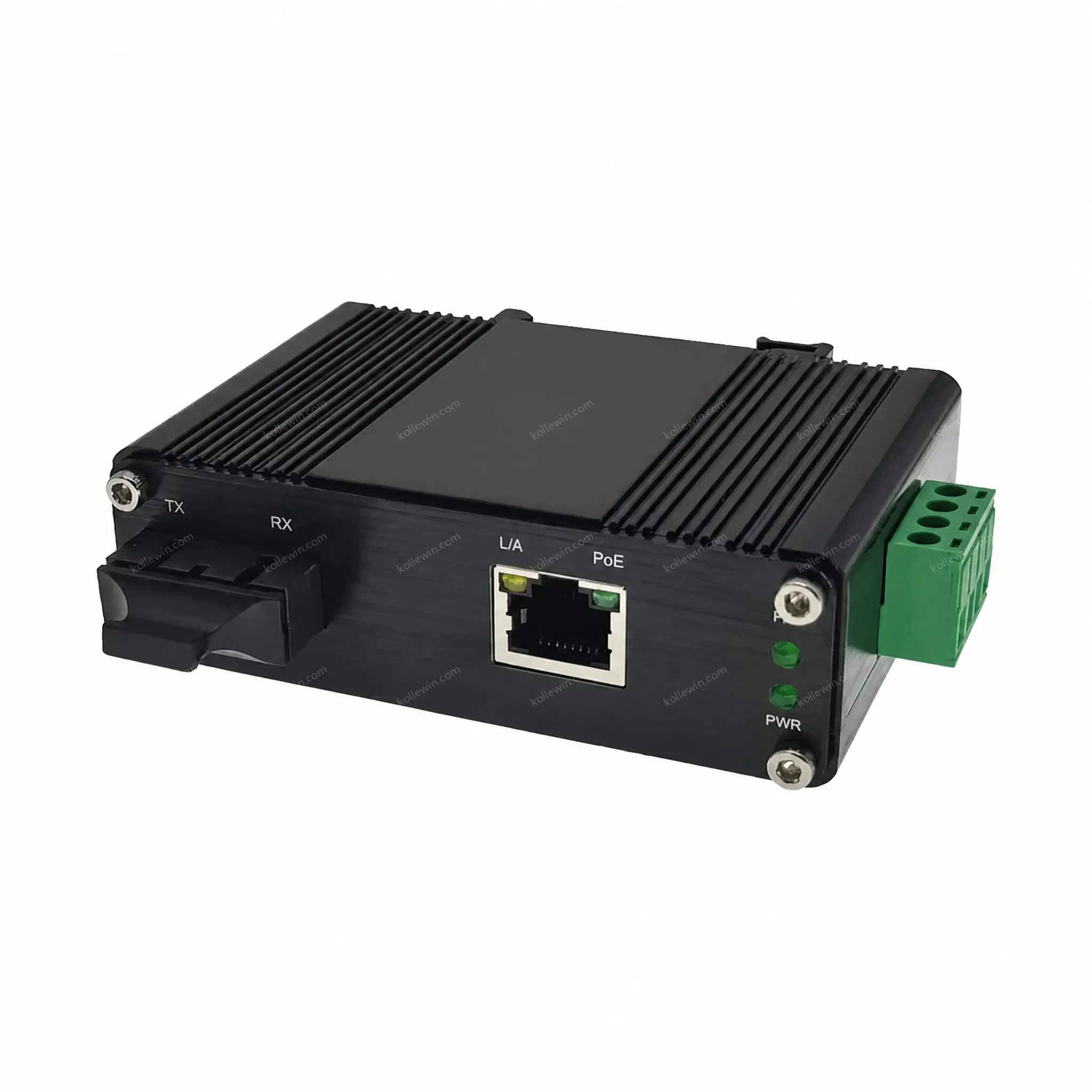 E-link Mini Industrial 100BASE-FX to 10/100BASE-T 30W PoE+ Media Converter LNK-IMC1100PS-20