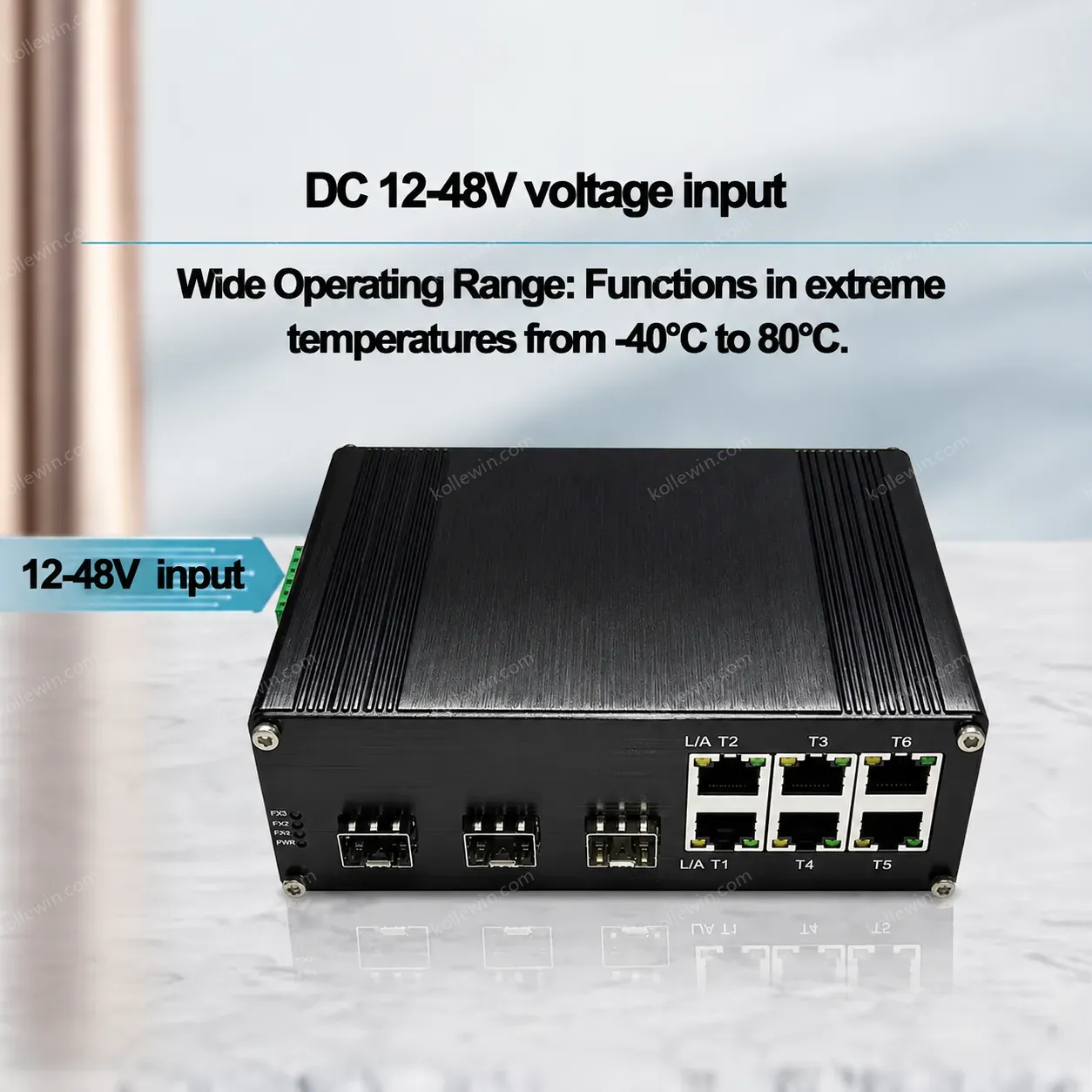 Fast Ethernet Fiber Extension Industrial Switch Supports up to 20km Over Single/Multi-mode Fiber 6+3 Ports Supports SC/FC/ST/SFP