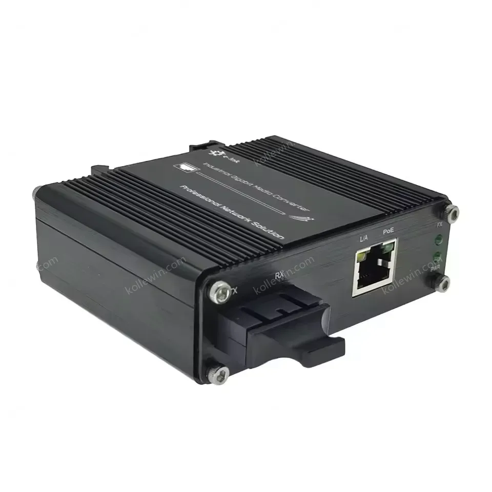 Mini Industrial 100BASE-FX to 10/100BASE-T 60W PoE++ Media Converter