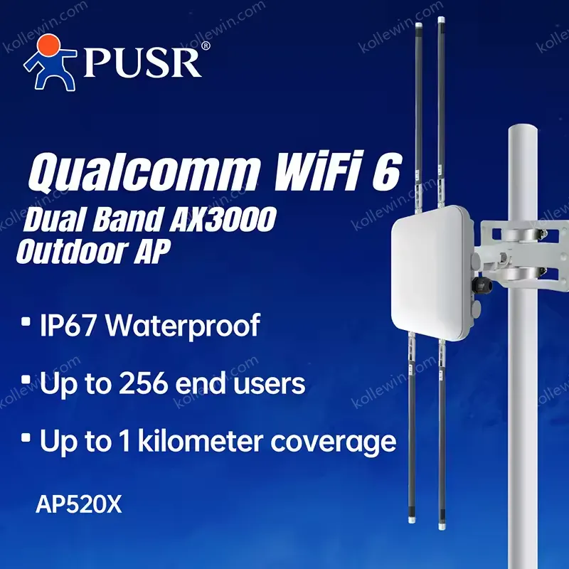 PUSR Industrial AP Qualcomm Core with 27dBm TX Power and External Antennas Wireless Access Point AP520X