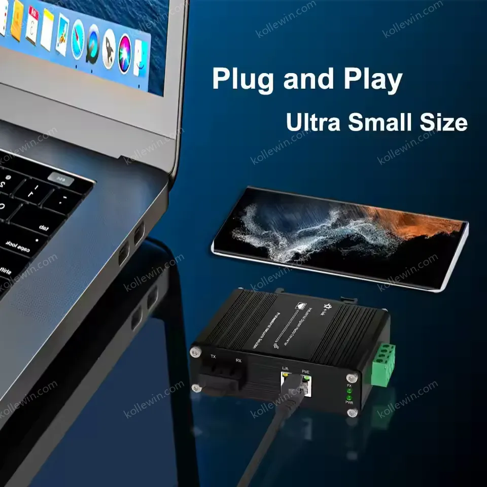 Industrial Gigabit SC Fiber to Ethernet PoE++ Media Converter with 90W High Power Output