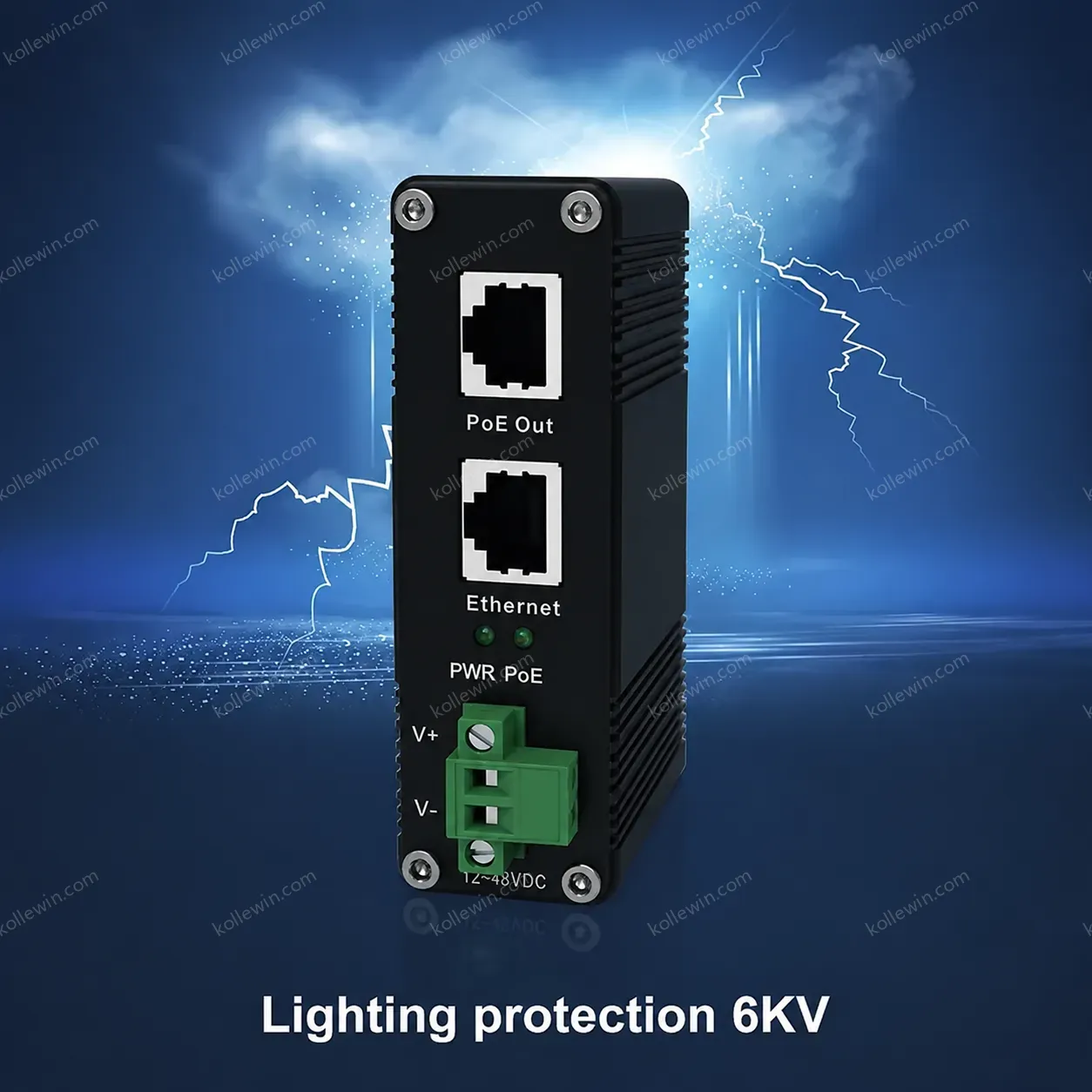 Hardened Industrial Gigabit PoE Injector 802.3at 30W Power Over Ethernet Injector Adapter
