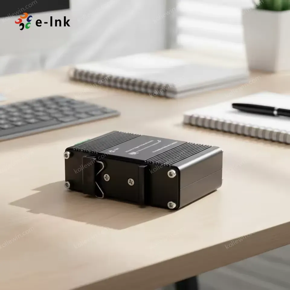 Elink Mini Industrial 100/1000BASE-X SFP to 10/100/1000BASE-T 30W PoE+ Media Converter LNK-IMC3012P-SFP
