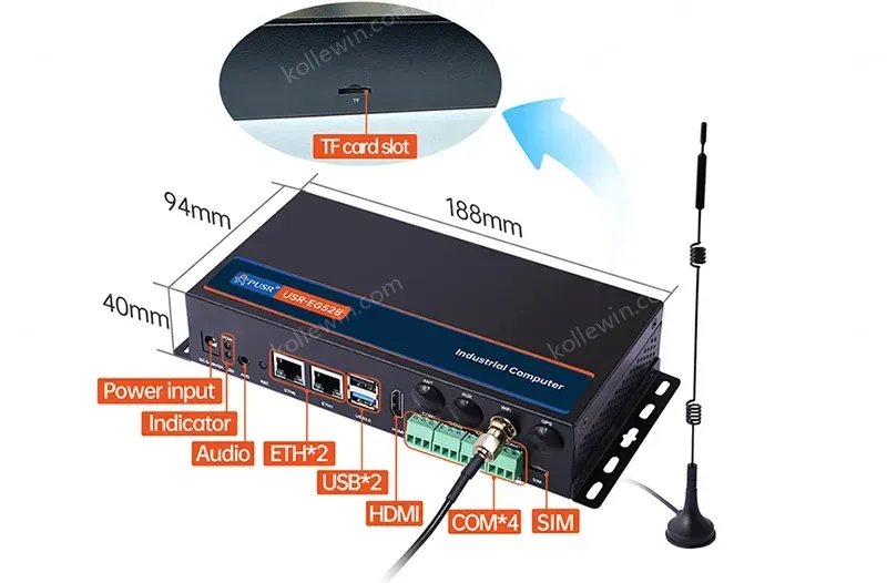 PUSR ARM Linux Desktop Industrial Computer DDR4 Ubuntu 24.04 RK3562 4G WiFi Ethernet Network Support PLC HDMI Mini PC USR-EG528