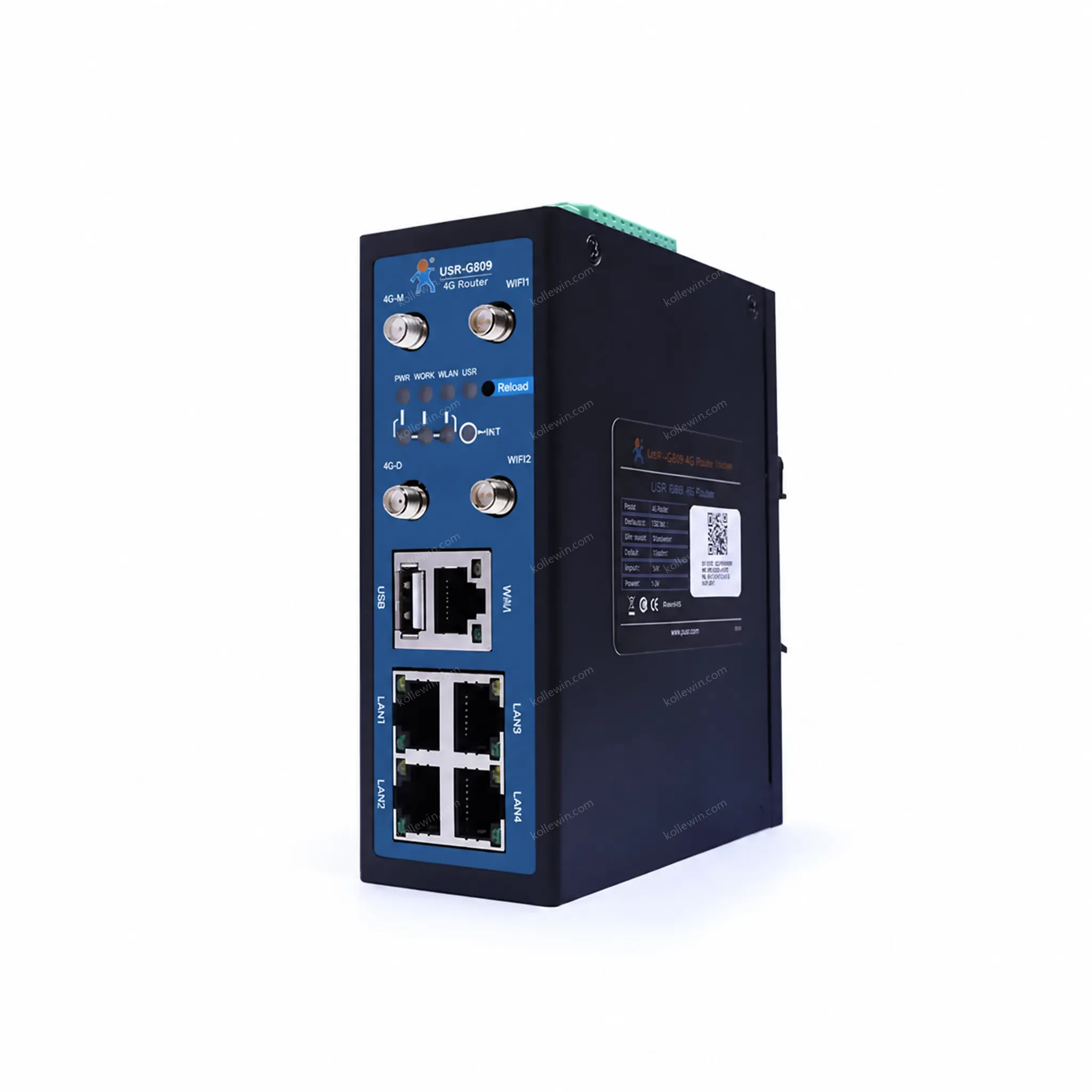 USR-G809-EAU Europe & Australia RS232/RS485 DI DO Industrial 4g Router
