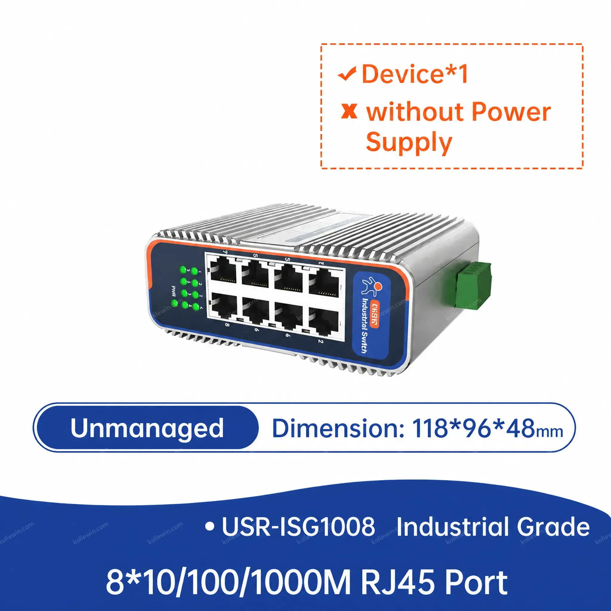 PUSR 5/8 Ports With 10/100/1000Mbps Gigabit Industrial Ethernet Switch Aluminum Housing Effective Cooling USR-ISG/ISF